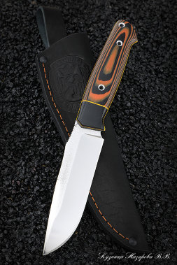 Нож №22 Elmax ЦМ микарта оранжевая + черная