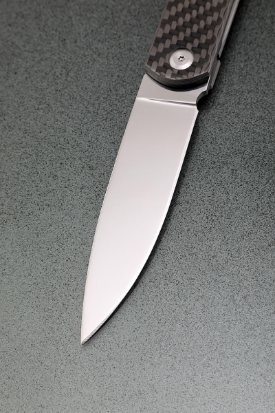 Нож складной Магер сталь Х12МФ накладки карбон + AUS8 (подшипники, клипса)