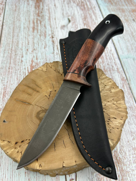Нож &quot;Ангара&quot; сталь х12мф, рукоять бубинга и черный граб (распродажа) 
