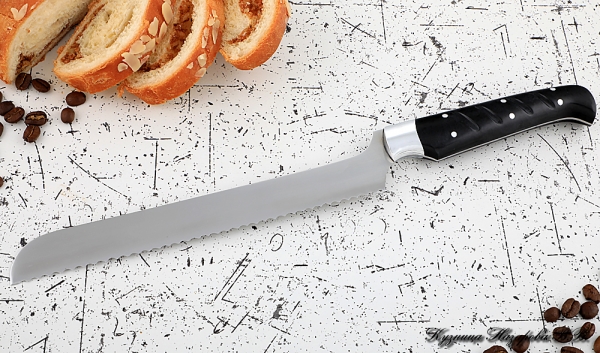 Кухонный нож Шеф № 15 сталь 95Х18  рукоять акрил черный