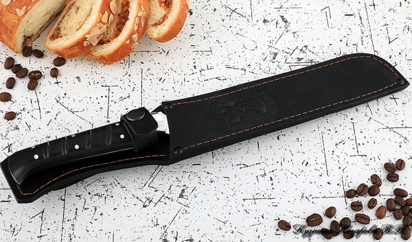 Кухонный нож Шеф № 15 сталь 95Х18  рукоять акрил черный