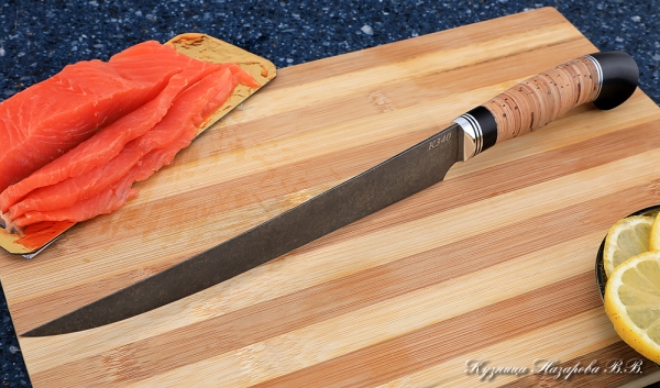 Knife Chef No. 7 steel K340 handle birch bark black hornbeam