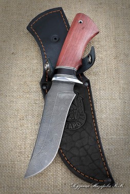 Knife Mongoose Damascus handle black hornbeam amaranth
