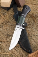 Нож Гепард Sandvik рукоять черный граб карельская береза зеленая
