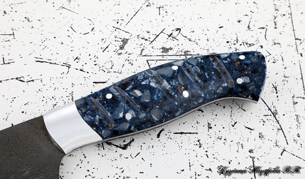 Knife Chef No. 8 steel H12MF handle acrylic blue