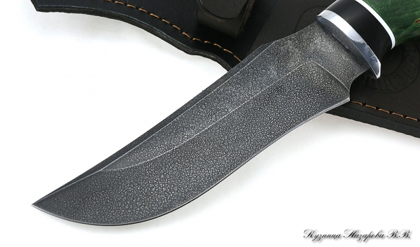 Knife Mongoose HV-5 black hornbeam stabilized Karelian birch (green)