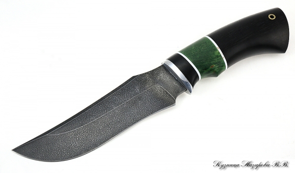 Knife Mongoose HV-5 black hornbeam stabilized Karelian birch (green)