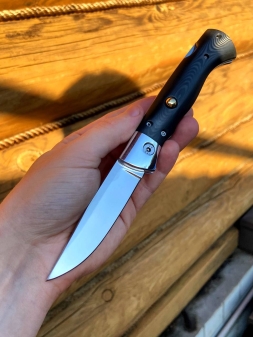 Выкидной нож "Волк" сталь Х12МФ G10 черная