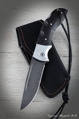 Folding knife Owl steel H12MF lining black hornbeam with duralumin