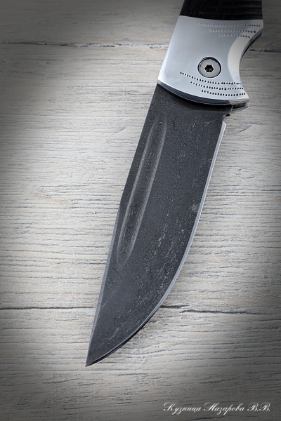 Нож складной Филин сталь х12мф накладки черный граб с дюралью