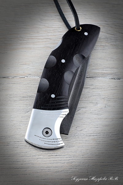 Folding knife Owl steel H12MF lining black hornbeam with duralumin