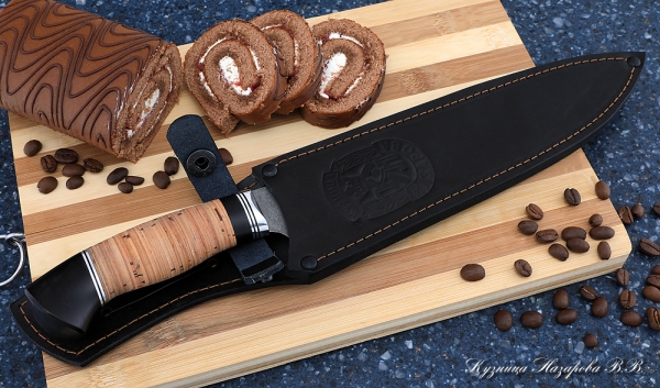 Knife Chef No. 14 steel K340 handle birch bark black hornbeam