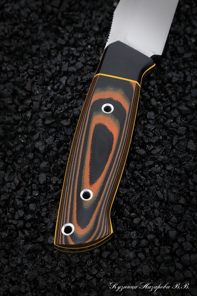 Нож №21 Х12МФ ЦМ микарта оранжевая + черная