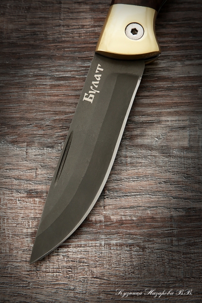Нож складной Волк сталь Булат накладки карельская береза(коричневая)