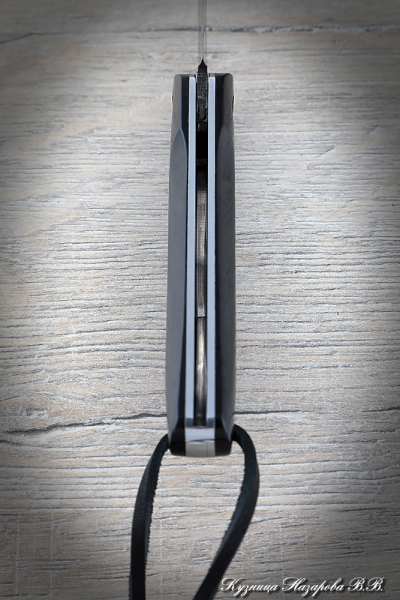 Folding Knife Lapwing Steel Damascus Lining Acrylic Black
