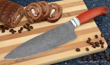 Кухонный нож Шеф № 13 сталь К340 рукоять падук акрил