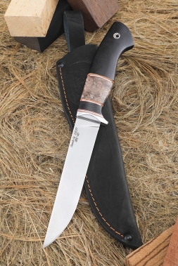 Нож Кардинал 2 Sandvik рукоять черный граб карельская береза коричневая