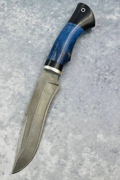 Нож "Спецназ" сталь ХВ5, рукоять карельская береза синяя и черный граб (распродажа)