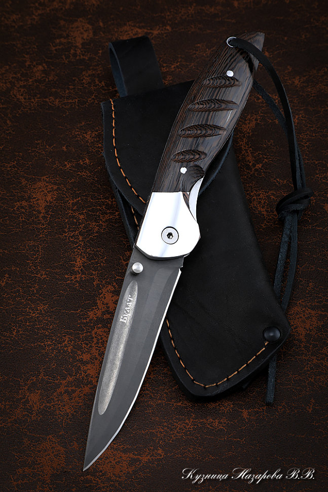 Нож складной Аист сталь Булат накладки венге дюраль