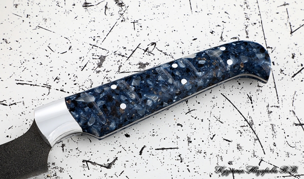 Knife Chef No. 15 steel H12MF handle acrylic blue