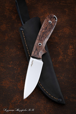 Нож №7 Х12МФ ЦМ (полные спуски) карельская береза коричневая