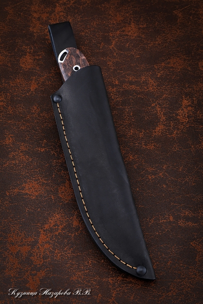 Нож №7 Х12МФ ЦМ (полные спуски) карельская береза коричневая