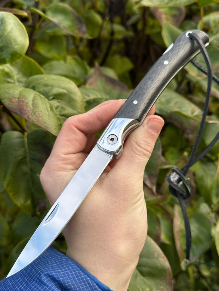 Нож складной "Мексиканец"  сталь х12мф с никелем, накладки карбон (распродажа) 