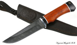 Knife Bison Damascus black hornbeam paduk