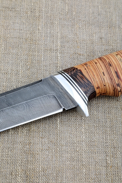 Knife Boar Damascus birch bark