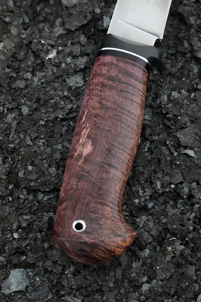 Knife Bars Damascus stainless carbon Karelian birch brown