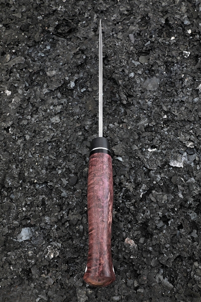Нож Барс дамаск нержавеющий карбон карельская береза коричневая