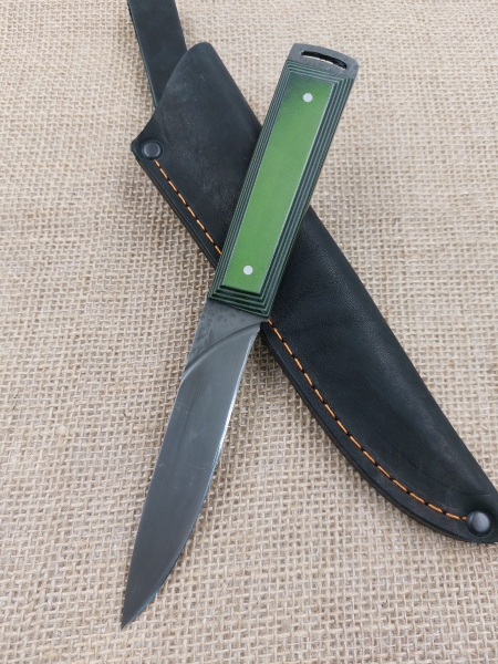 Нож №41 х12мф цельнометаллический рукоять G10 черно-зеленая (распродажа)