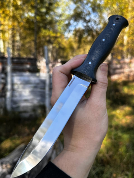 Нож "Пехотинец" цельнометаллический сталь М390, накладки карбон 