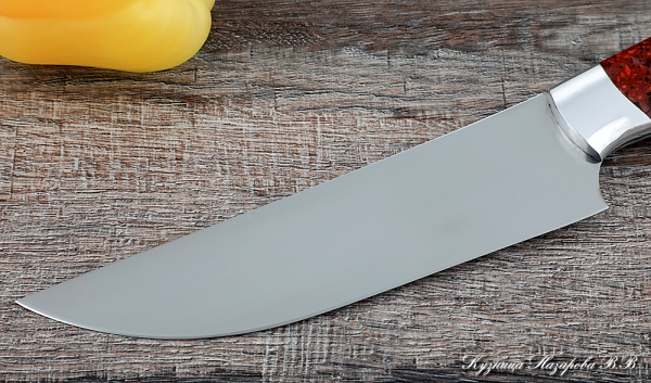 Knife Chef No. 8 steel 95h18 handle acrylic red