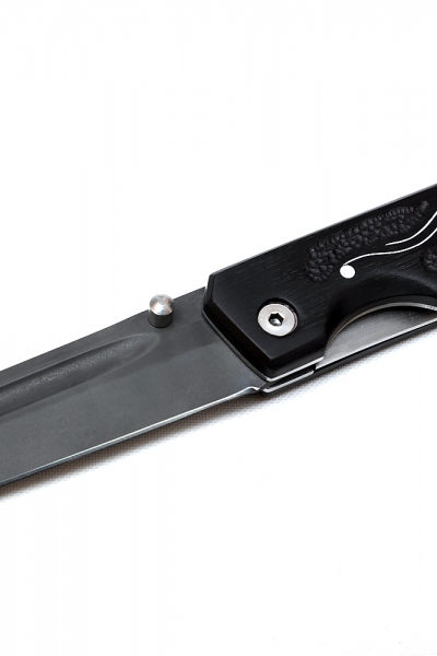 Нож складной Токио сталь Х12МФ накладки черный граб резной (Coutellia)
