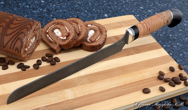Knife Chef No. 15 steel K340 handle birch bark black hornbeam