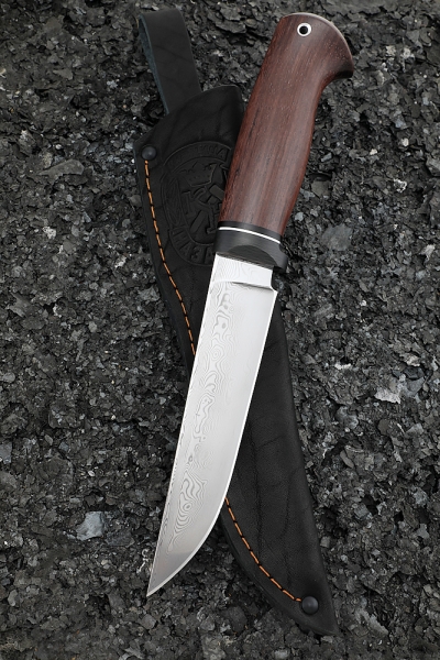 Knife Zasapozhny Damascus stainless carbon rosewood
