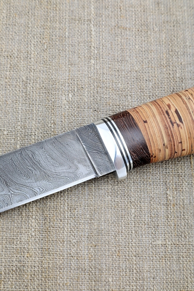 Knife Traveler Damascus birch bark