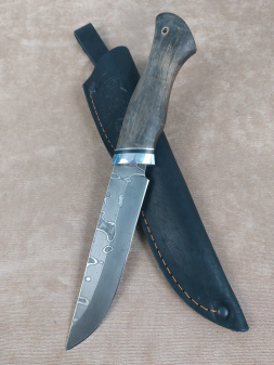 Нож Овод ламинированный дамаск карельская береза (распродажа)  
