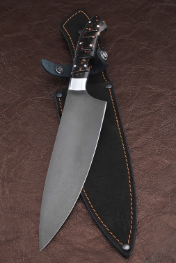 Нож Шеф № 13 сталь Х12МФ рукоять акрил коричневый (NEW)
