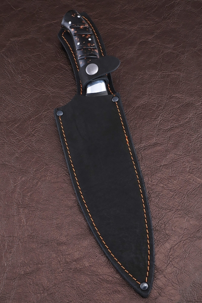 Нож Шеф № 13 сталь Х12МФ рукоять акрил коричневый (NEW)