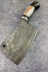 Нож Тяпка дамасская — наборная рукоять: карельская береза, черный граб