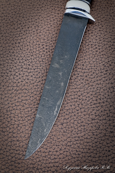 Нож Касатка средний филейный Х12МФ черный граб акрил белый