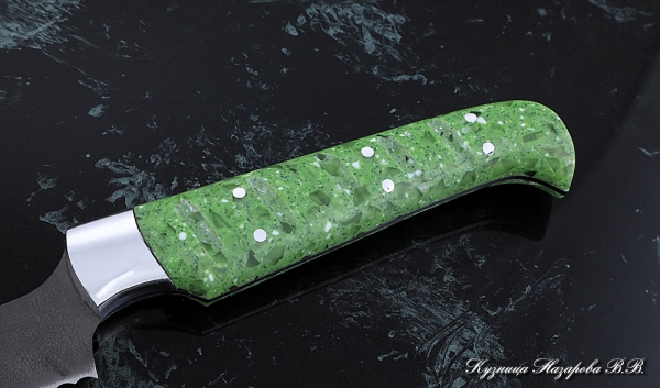 Knife Chef No. 15 steel H12MF handle acrylic green
