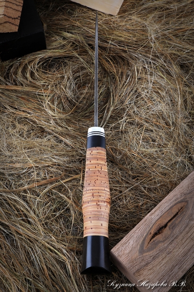 Sigma Damascus laminated birch bark knife