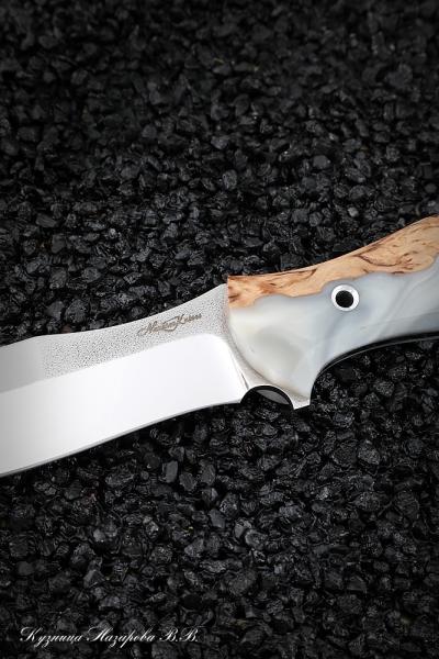 Knife No. 9 H12MF CM Karelian birch acrylic white
