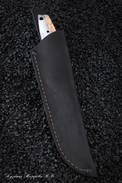 Нож №9 Х12МФ ЦМ карельская береза акрил белый