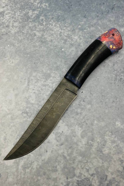 Нож "Спецназ" сталь дамаск, рукоять черный граб и кап клена (распродажа)