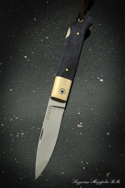 Folding knife Pike Perch 2 steel Elmax lining stabilized Karelian birch (purple)