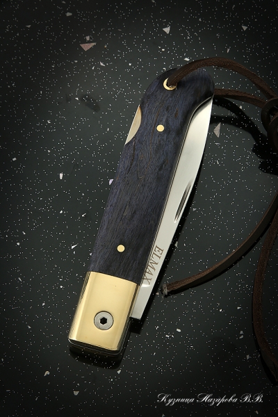 Folding knife Pike Perch 2 steel Elmax lining stabilized Karelian birch (purple)